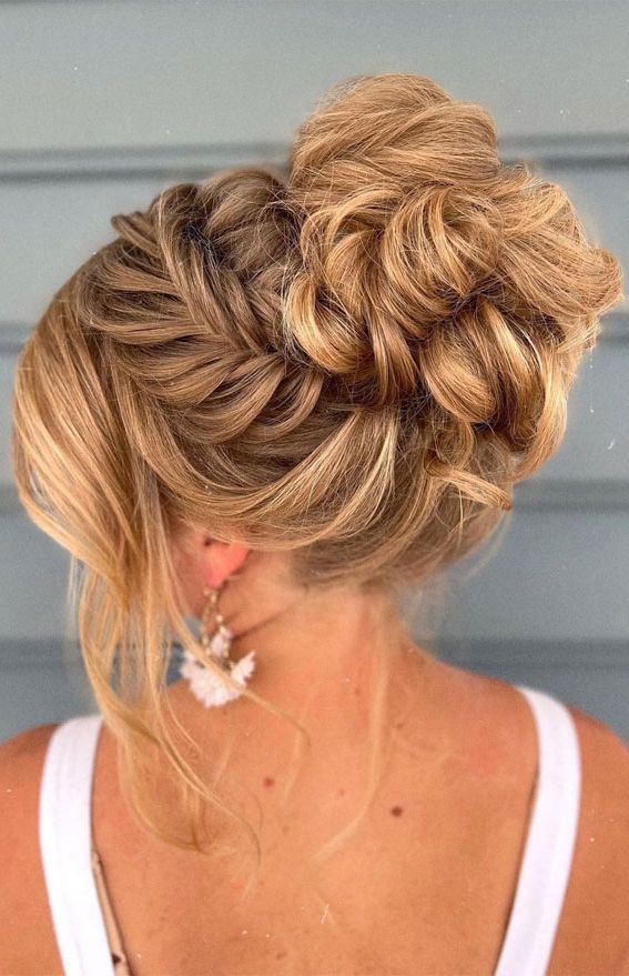 30 Glamorous Braids To Make A Statement On Your Big Day : Fishtail Braided  Updo Intricate Style In Braided Updo For Blondes (View 15 of 25)