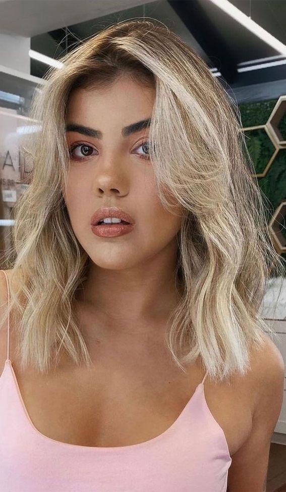 30 Stylish Medium Length Haircuts To Try : Lob Dirty Blonde With Curtain  Bangs Highlights I Take You | Wedding Readings | Wedding Ideas | Wedding  Dresses | Wedding Theme Pertaining To Lob With Face Framing Bangs (View 21 of 25)