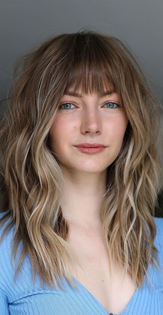 30 Stylish Medium Length Haircuts To Try : Mid Length Waves + Bangs I Take  You | Wedding Readings | Wedding Ideas | Wedding Dresses | Wedding Theme Within Most Up To Date Medium Straight Hair With Bangs (View 13 of 18)