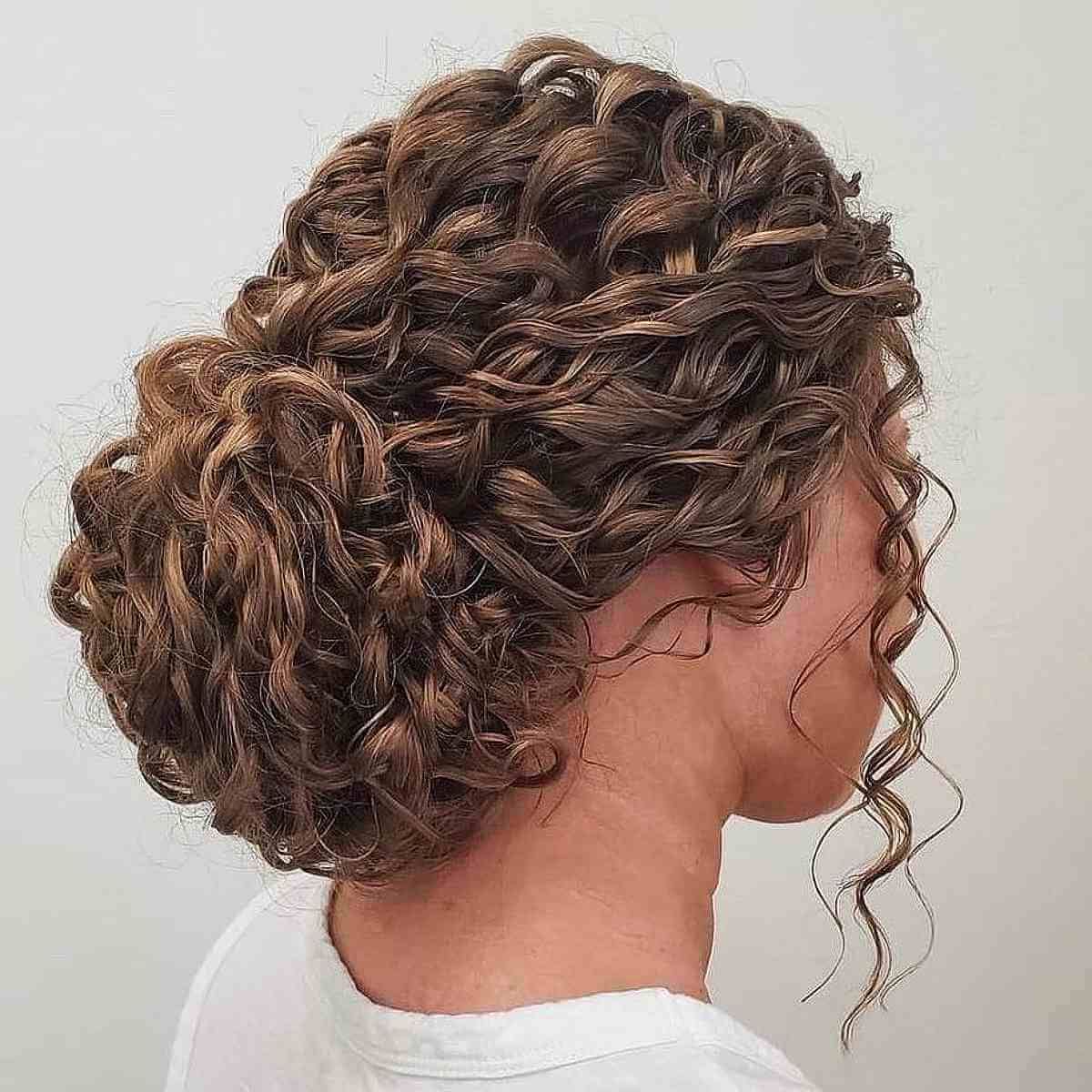 33 Easy & Cute Curly Hair Updos In Trending In 2023 Pertaining To Updo For Long Curly Hair (Photo 2 of 25)