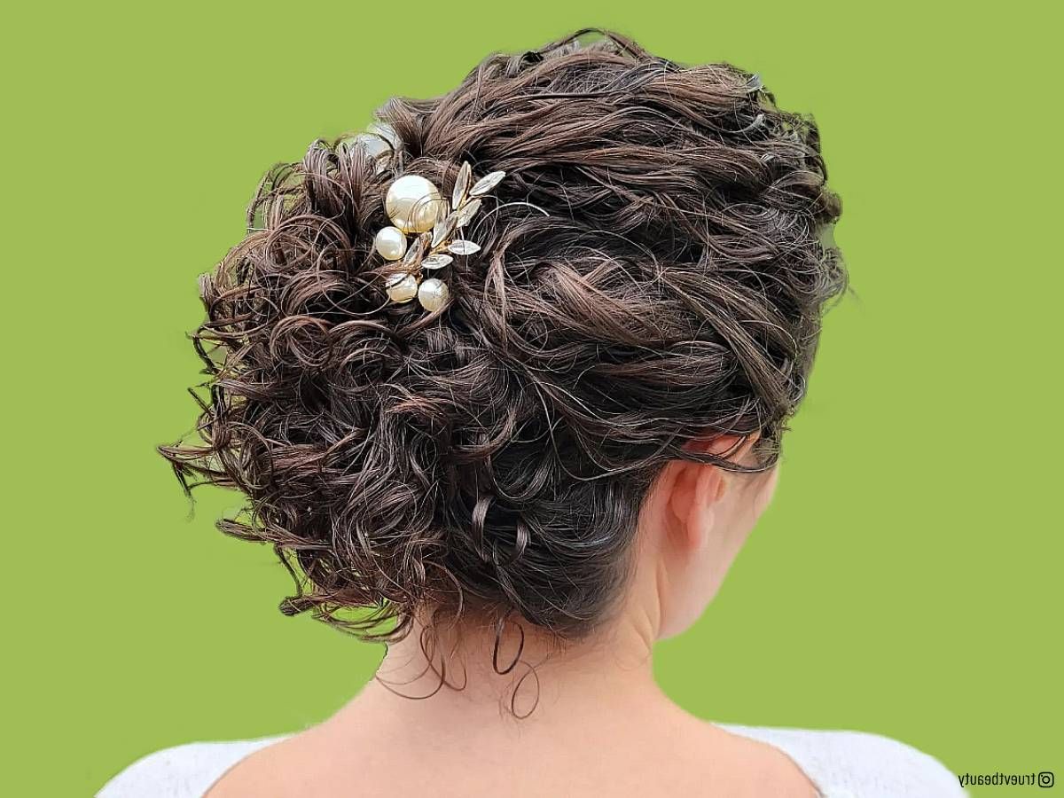33 Easy & Cute Curly Hair Updos In Trending In 2023 Throughout Updo For Long Curly Hair (View 6 of 25)