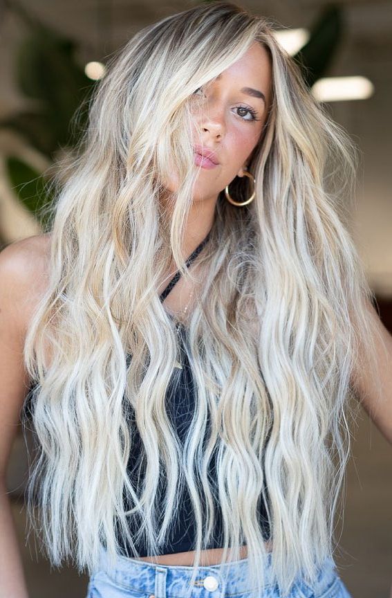 35 Best Blonde Hair Ideas & Styles For 2021 : Platinum Beach Wave Blonde  Hair In Beachy Waves With Ombre (Photo 25 of 25)