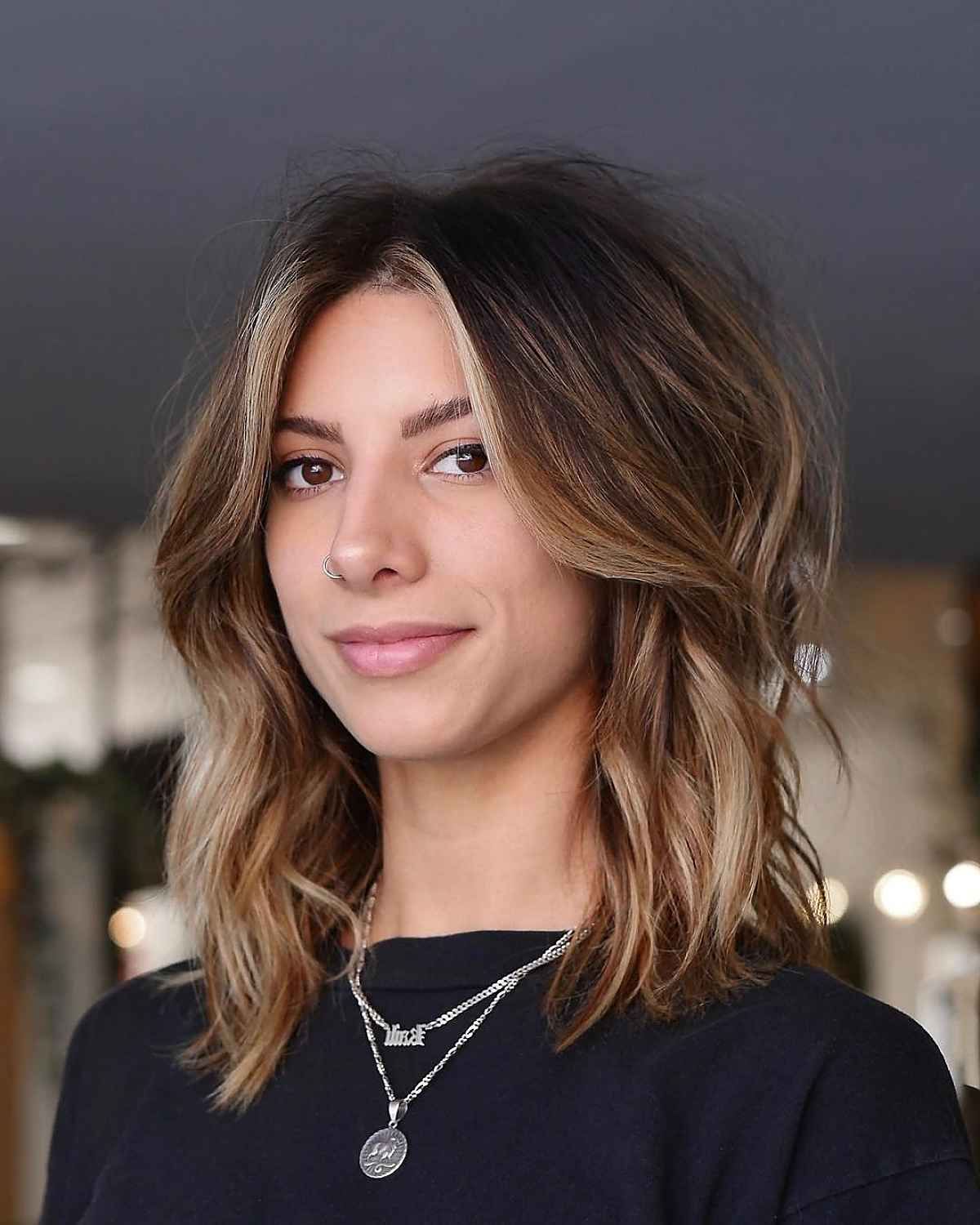 35 Coolest Shoulder Length Hair With Curtain Bangs You've Gotta See Throughout Most Popular Shoulder Length Shag With Curtain Bangs (Photo 11 of 18)