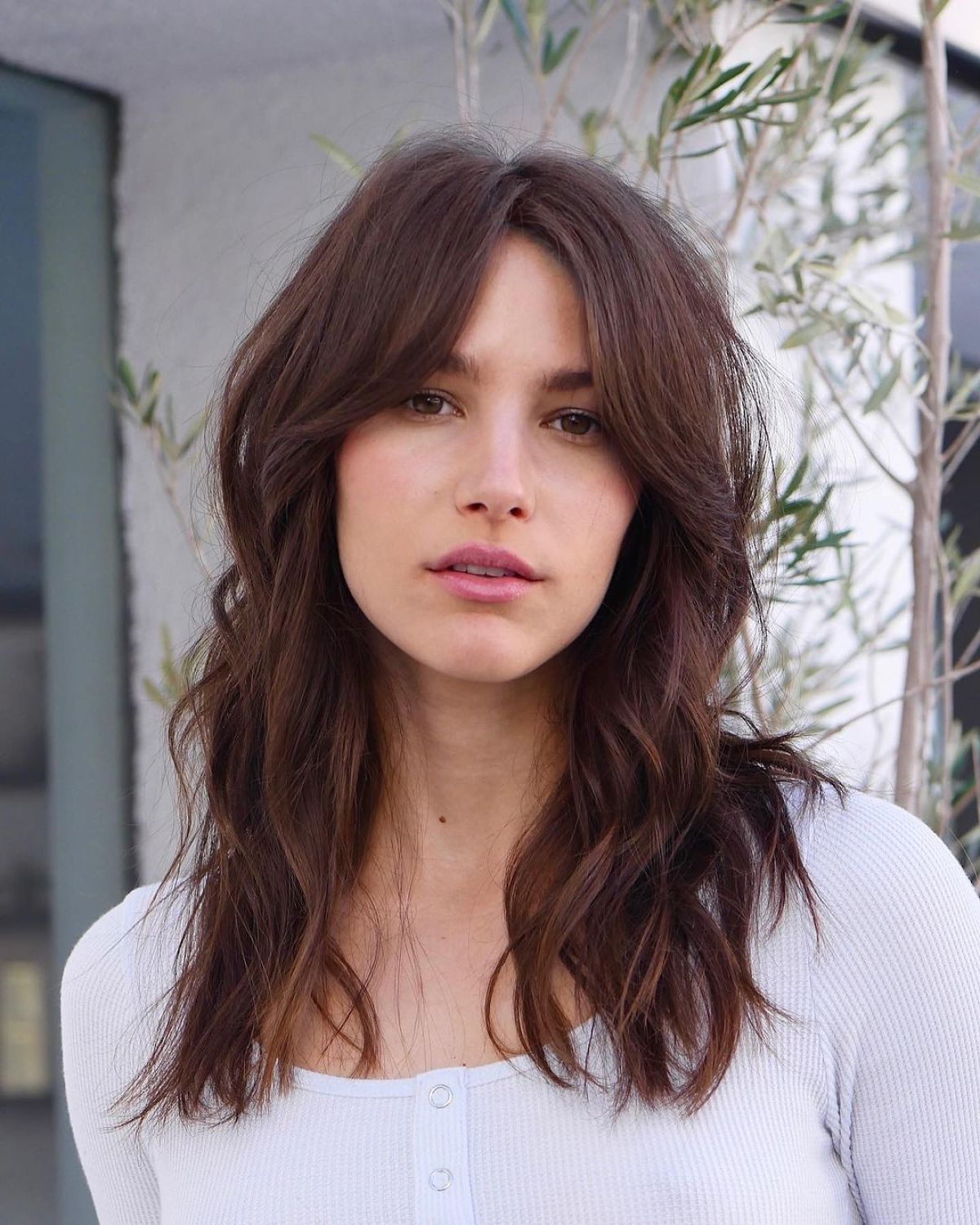 35 Coolest Shoulder Length Hair With Curtain Bangs You've Gotta See Within Newest Medium Hair With Long Curtain Bangs (View 17 of 18)