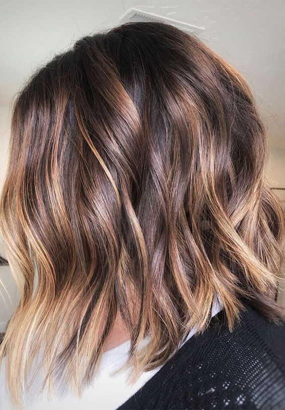 4 Hair Colour Ideas For Lob Hair Styles Throughout Lob Hairstyle With Warm Highlights (View 7 of 25)