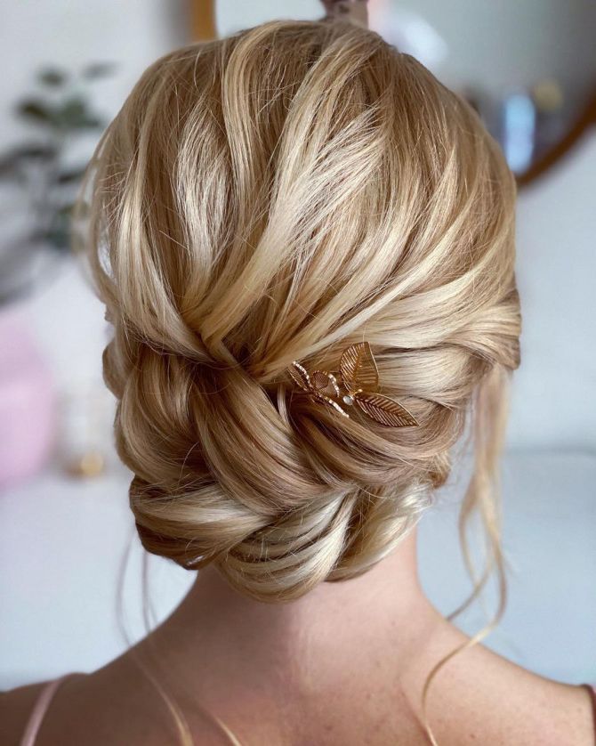 40 Beautiful Updo Hairstyles For 2022 : Braided Low Bun Regarding Braided Updo For Blondes (View 14 of 25)