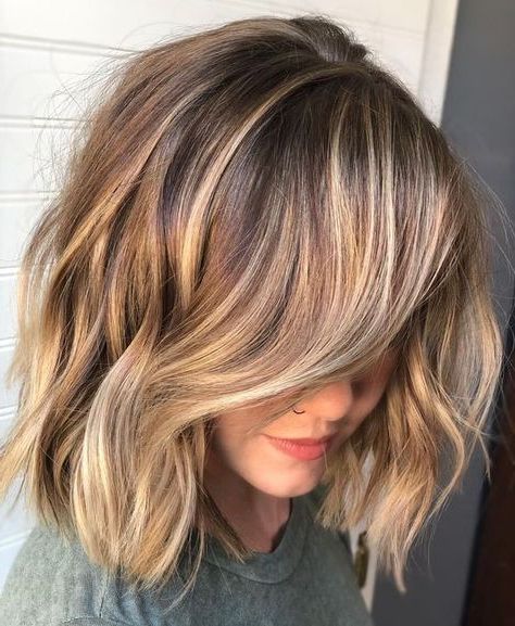 40 Brown Hairstyles With Blonde Highlights That Are Too Pretty To Pass Up |  Textured Haircut, Brown Hair With Blonde Highlights, Hair Styles In Lob Hairstyle With Warm Highlights (View 17 of 25)