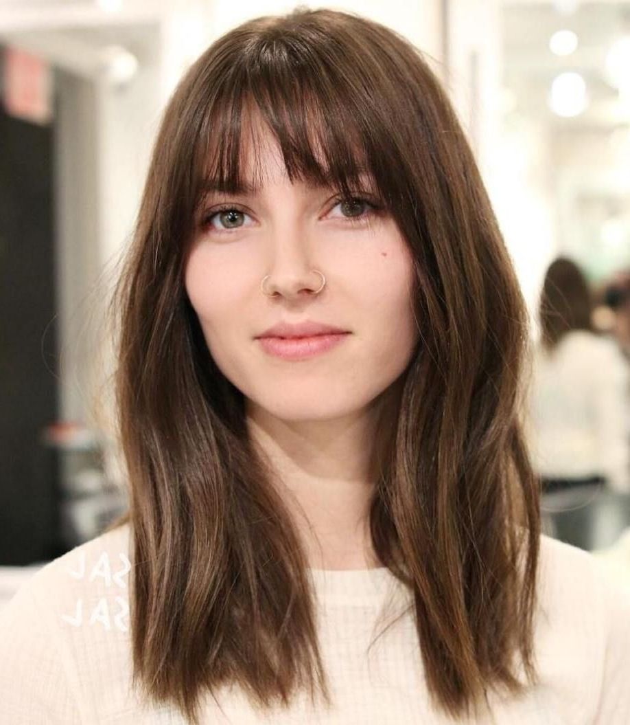 40 Wispy Bangs Ideas To Completely Revamp Any Hairstyle | Medium Length Hair  Styles, Hairstyle, Hair Lengths Inside Latest Wispy Shoulder Length Hair With Bangs (View 6 of 18)
