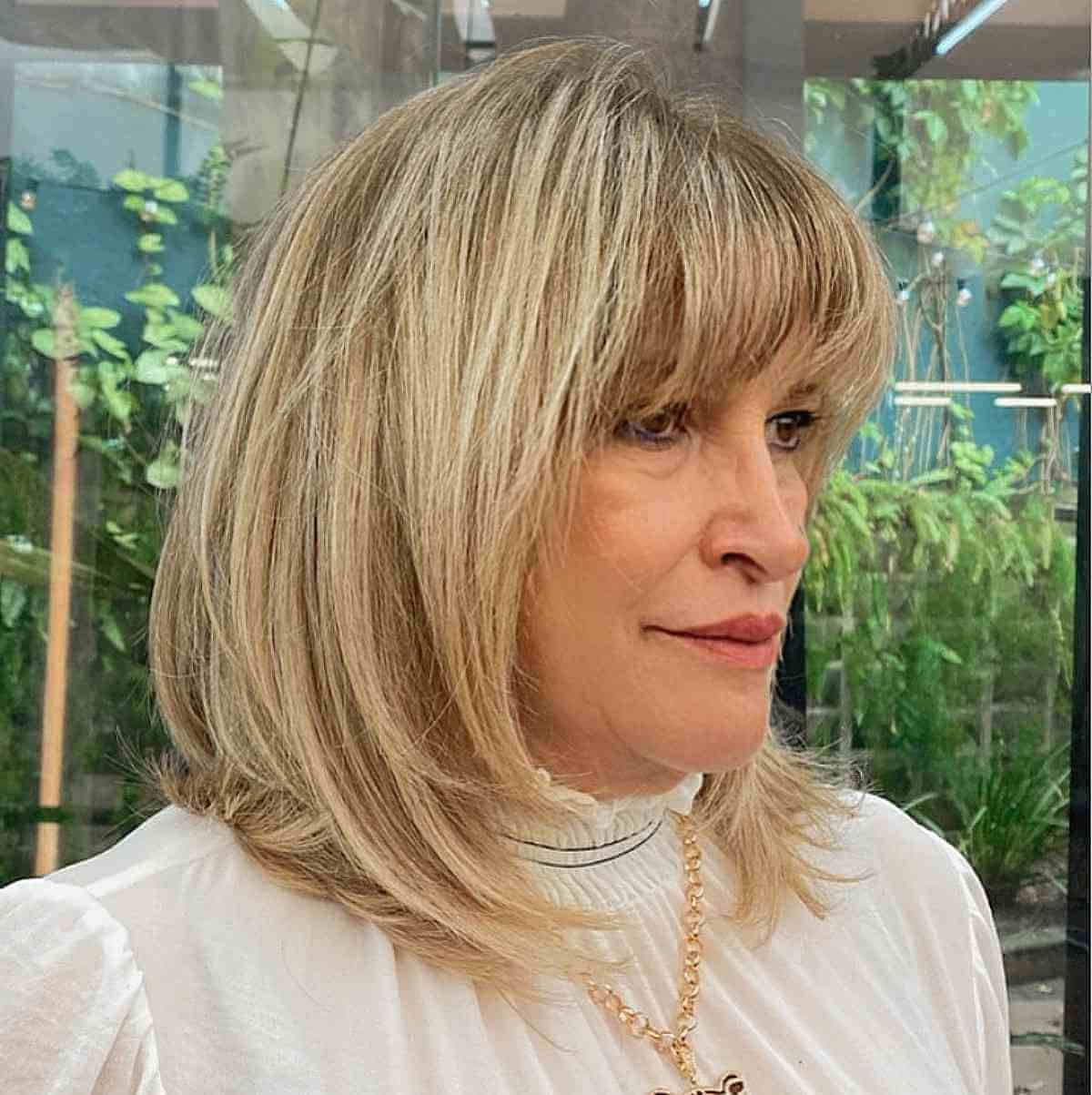 42 Trendiest Long Bob With Bangs + What To Consider Before Getting This With Regard To Newest Blonde Razored Lob With Full Bangs (View 5 of 18)
