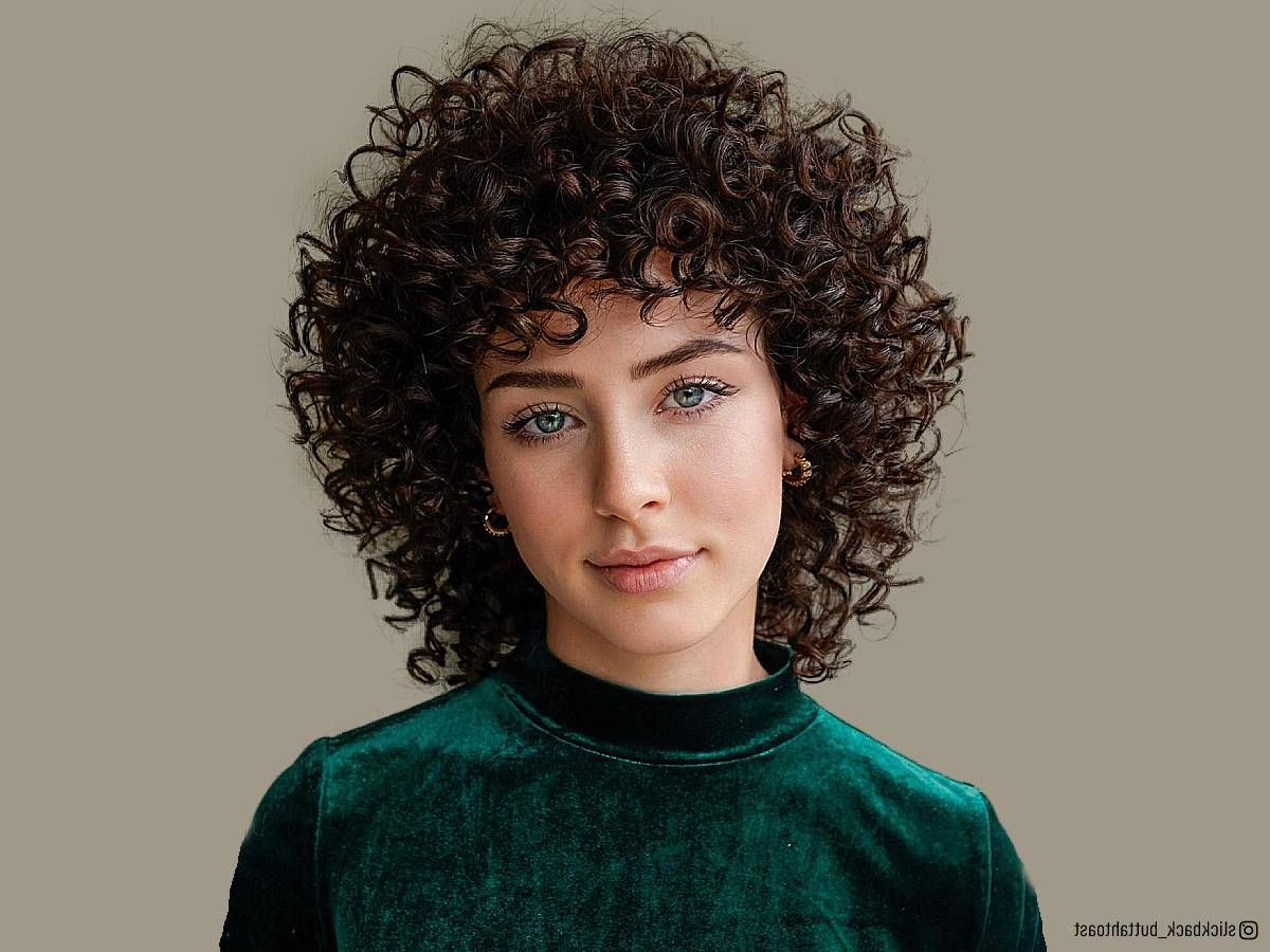 43 Best Short Curly Hair With Bangs To Try This Year In Recent Curly Bangs Hairstyle For Women Over  (View 7 of 18)