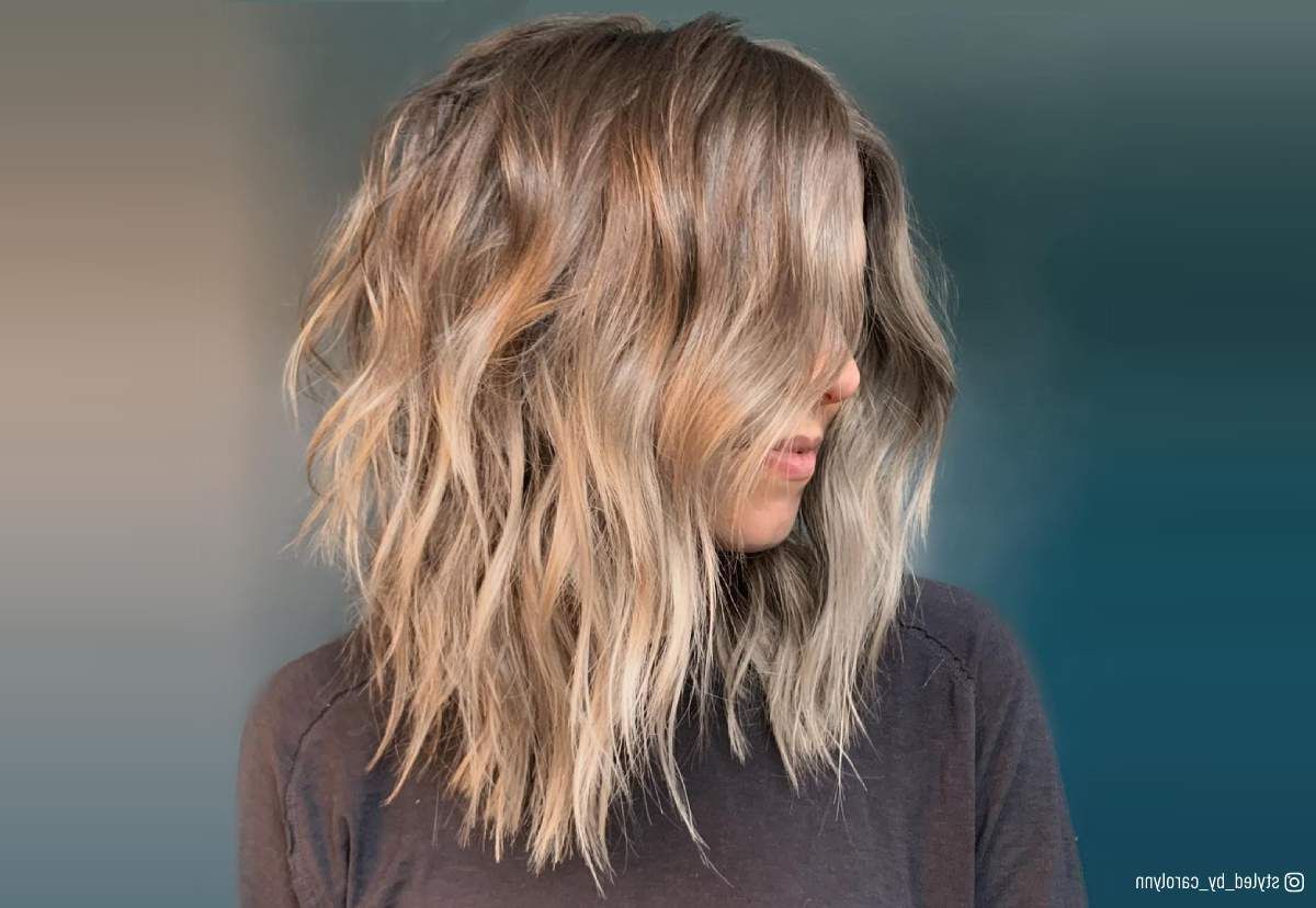 43 Coolest Long Choppy Bob Haircuts For That Beachy Lob Look Pertaining To Most Recent Choppy Lob With Balayage Highlights (Photo 18 of 18)