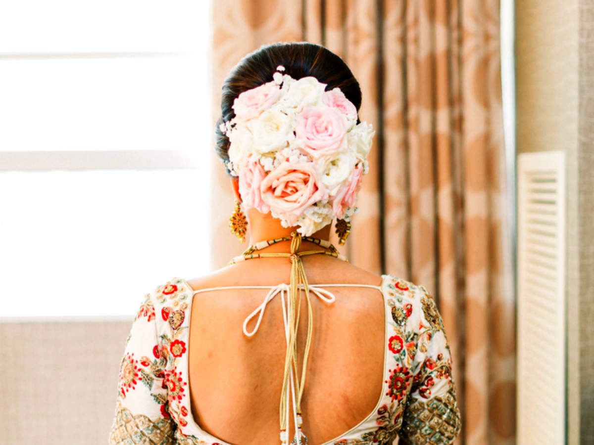 5 Gorgeous Bridal Hairstyles With Fresh Flowers – Times Of India Within Bridal Flower Hairstyle (View 10 of 25)