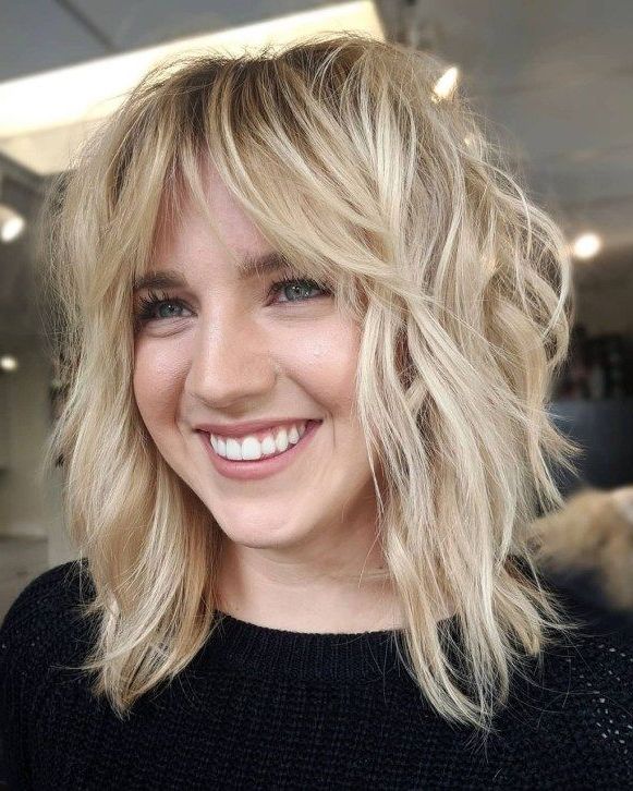 50 Best Medium Length Hairstyles For 2023 – Hair Adviser | Medium Length  Hair Styles, Medium Shag Haircuts, Angled Hair Pertaining To Shag With Piece Y Bangs (View 18 of 25)