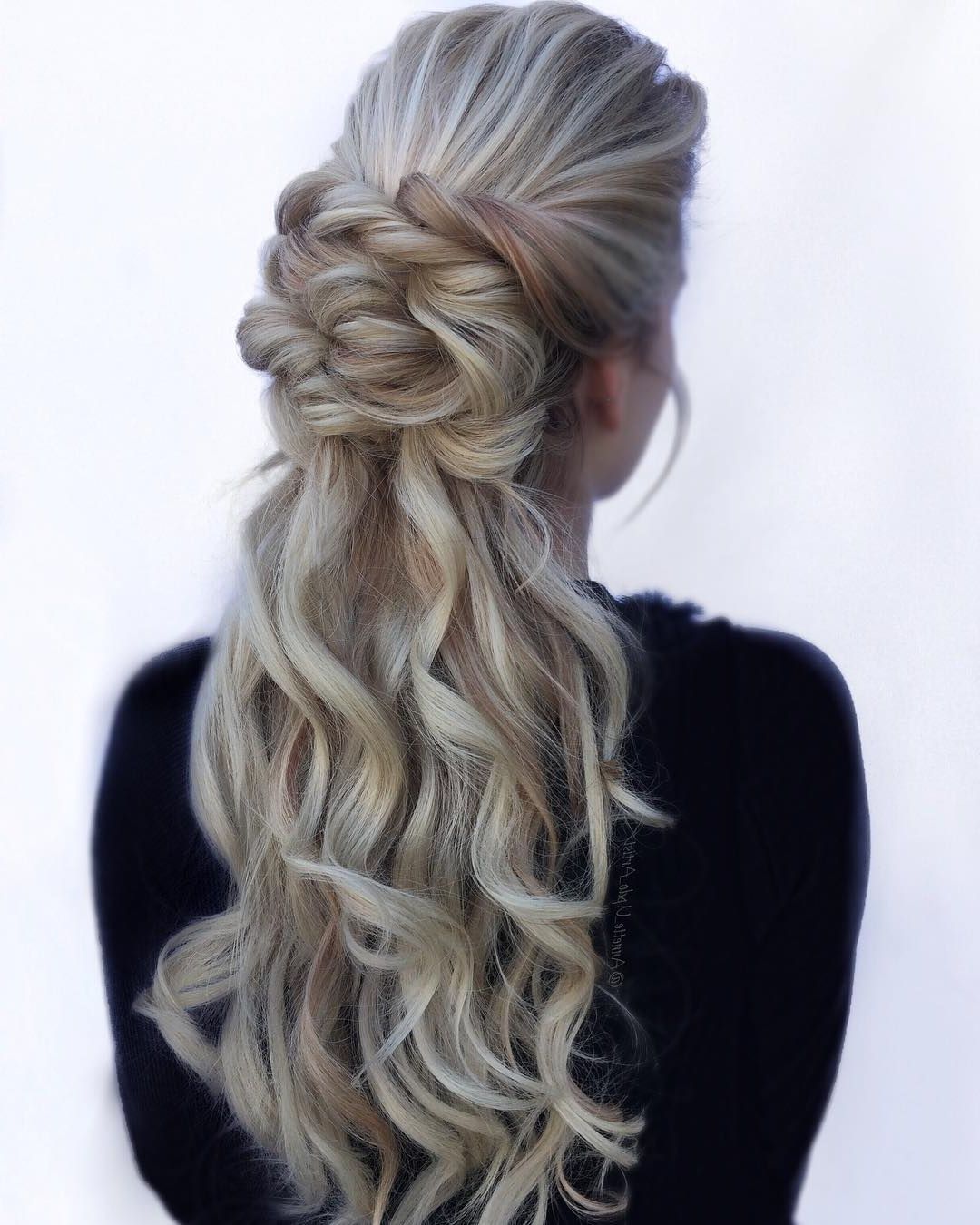 50 Lovely Updo Hairstyles That Are Trendy For 2022 Intended For Partial Updo For Long Hair (View 21 of 25)