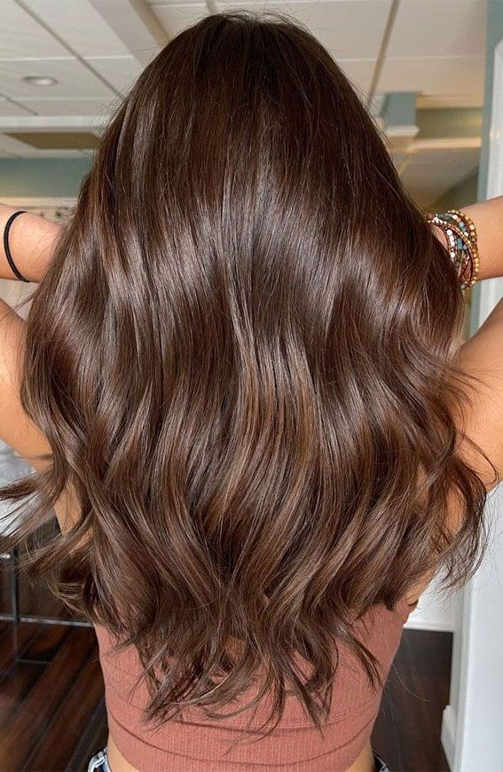 50 Stylish Brown Hair Colors & Styles For 2022 : Glossy Milky Chocolate  Brown | Brown Hair Looks, Brown Hair Inspo, Rich Brown Hair For 2018 Classy Brown Medium Hair (View 7 of 18)
