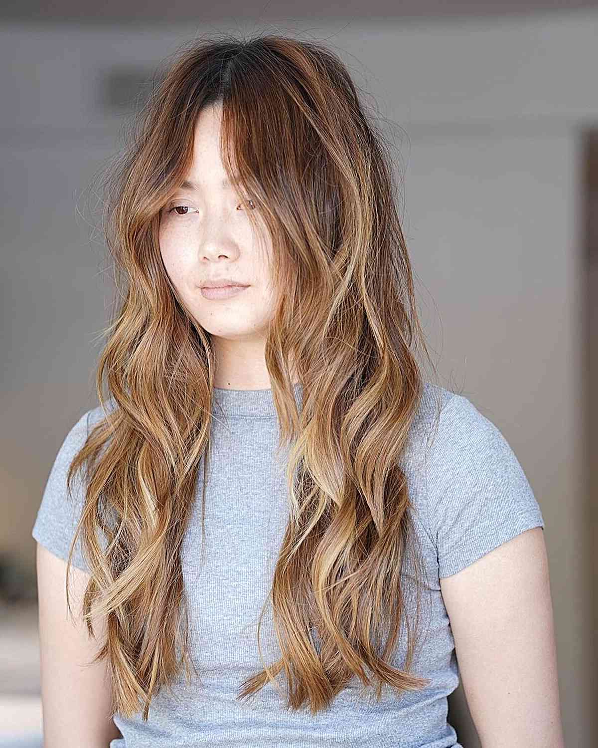 50+ Trendiest Long Shag Haircuts For The Ultimate Textured Look In Long Brunette Shag With Subtle Highlights (View 19 of 25)