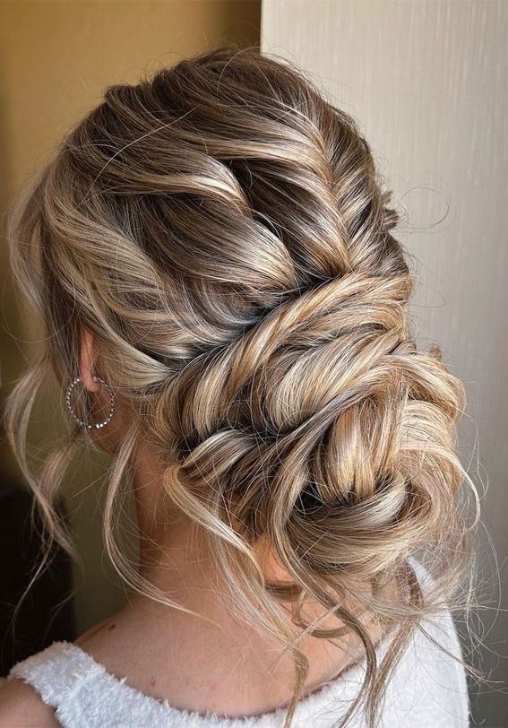 50+ Updo Hairstyles That're So Stylish : Undone Tousled Chignon In Undone Side Braid And Bun Upstyle (View 8 of 25)