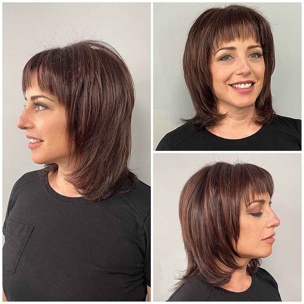 51 Low Maintenance Shaggy Haircuts With Bangs For Busy & Trendy Women Within Most Popular Low Maintenance Shag For Thin Hair (Photo 3 of 18)