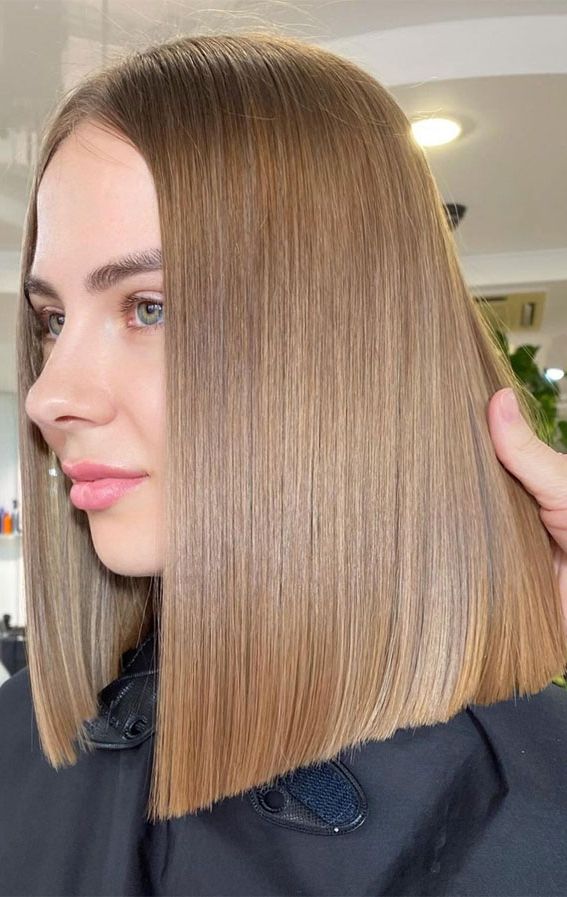 52 Best Bob Haircut Trends To Try In 2023 : Sugar Brown Long Bob Regarding Straight Layered Lob (View 17 of 25)