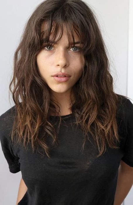 55 Medium Length Hairstyles & Haircuts For Women In 2023 Regarding Current Wavy Medium Length Hair With Bangs (View 7 of 18)