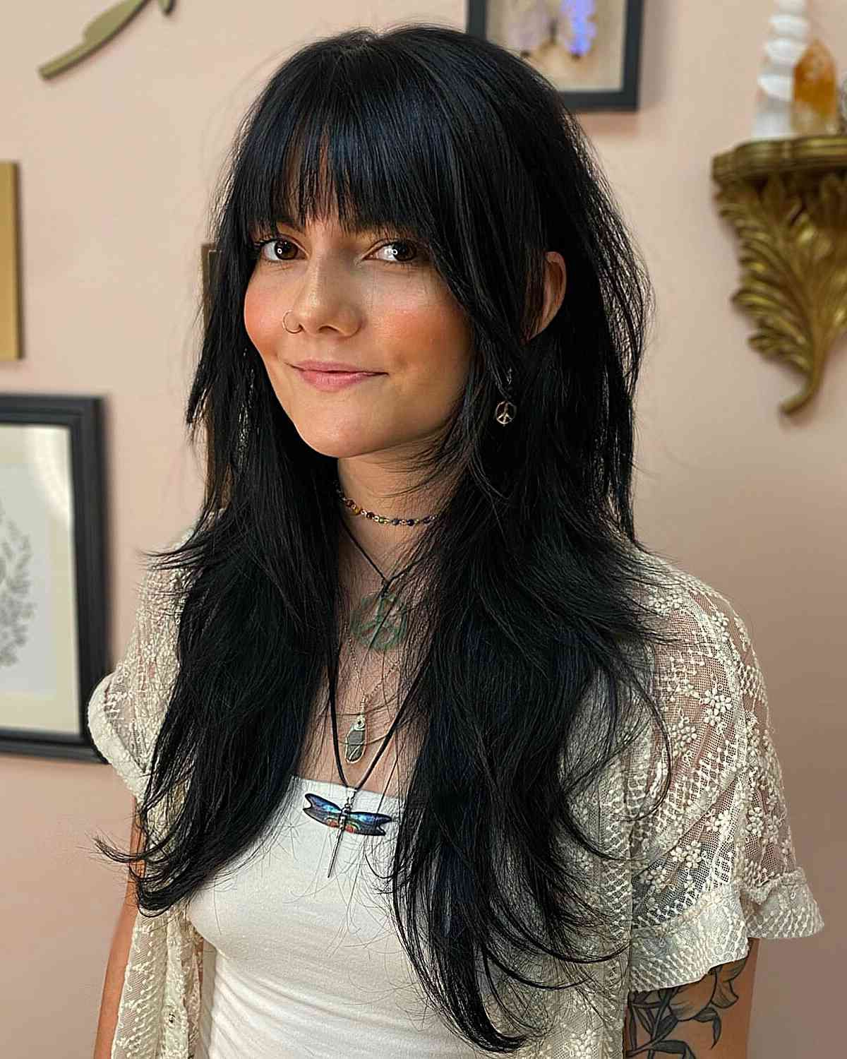 57 Coolest Long Shags With Bangs For A Trendy, New Look With Most Recent Soft Shag With Wispy Bangs (Photo 7 of 18)