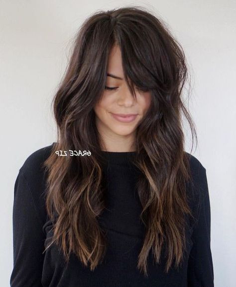 60 Chocolate Brown Hair Color Ideas For Brunettes In 2023 | Brunette Hair  Color, Chocolate Brown Hair Color, Long Hair Styles Within Long Brunette Shag With Subtle Highlights (View 17 of 25)