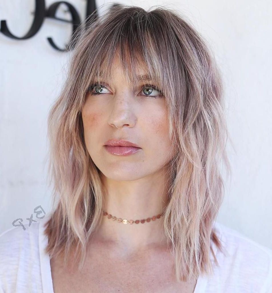 60 Super Chic Hairstyles For Long Faces To Break Up The Length | Long Face  Hairstyles, Short Hair With Bangs, Medium Hair Styles With Regard To Most Recent Medium Choppy Bangs (Photo 3 of 18)
