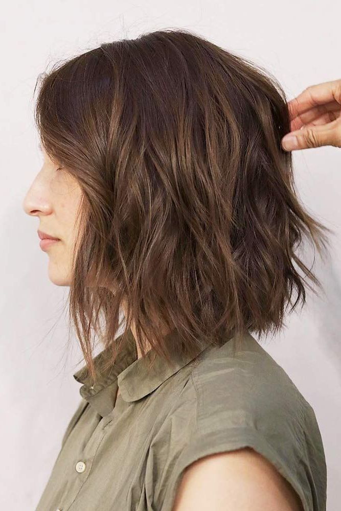 60+ Totally Trendy Layered Bob Hairstyles For 2023 | Bob Hairstyles,  Layered Bob Hairstyles, Short Bob Hairstyles Pertaining To Medium Bob With Long Parted Bangs (View 15 of 25)
