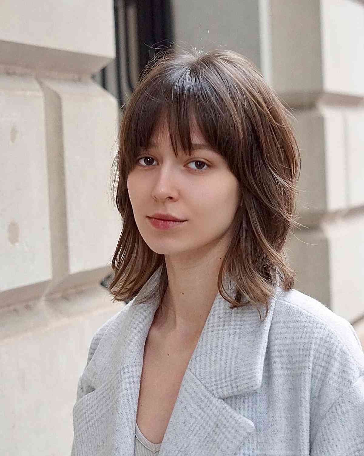 63 Cute Shoulder Length Hair With Bangs For An Instant Makeover Throughout Most Recently Vintage Shoulder Length Hair With Bangs (View 5 of 18)