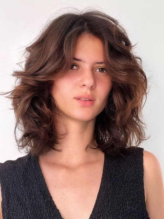 80 Edgy Medium Length Butterfly Haircuts – Styleoholic Inside Chest Length Wavy Haircut (Photo 14 of 25)