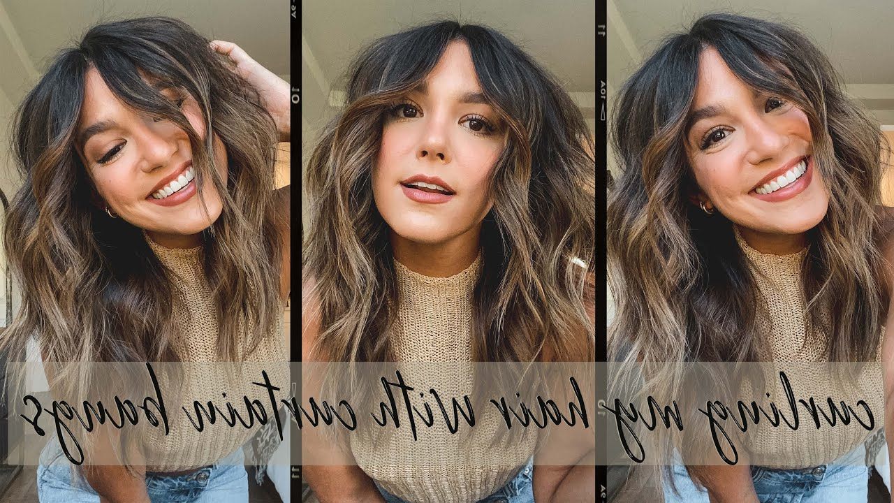 Beach Waves With Curtain Bangs Tutorial! | 2021 – Youtube In Most Recently Loose Waves With Unshowy Curtain Bangs (Photo 1 of 18)