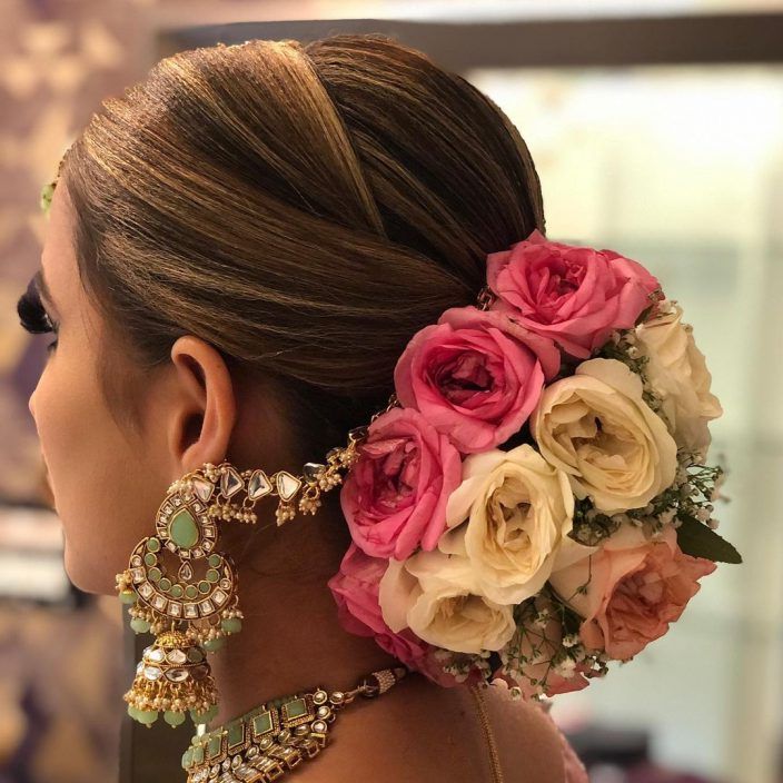 Best Bridal Hairstyles For 2021 Indian Brides Inside Bridal Flower Hairstyle (View 24 of 25)