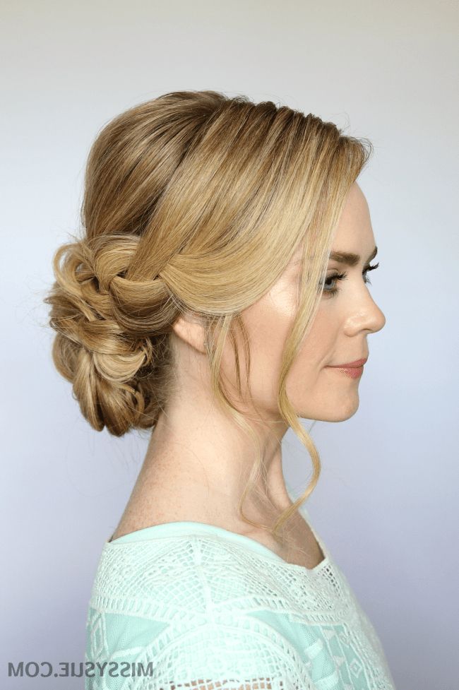 Braid And Low Bun Updo | Missy Sue In Low Chignon Updo (View 12 of 28)