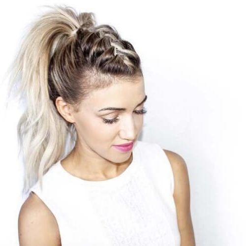Braided Mohawk Hairstyles: 50 Ways In Which You Can Rock Them Within Twisted Mohawk Like Ponytail (View 22 of 25)