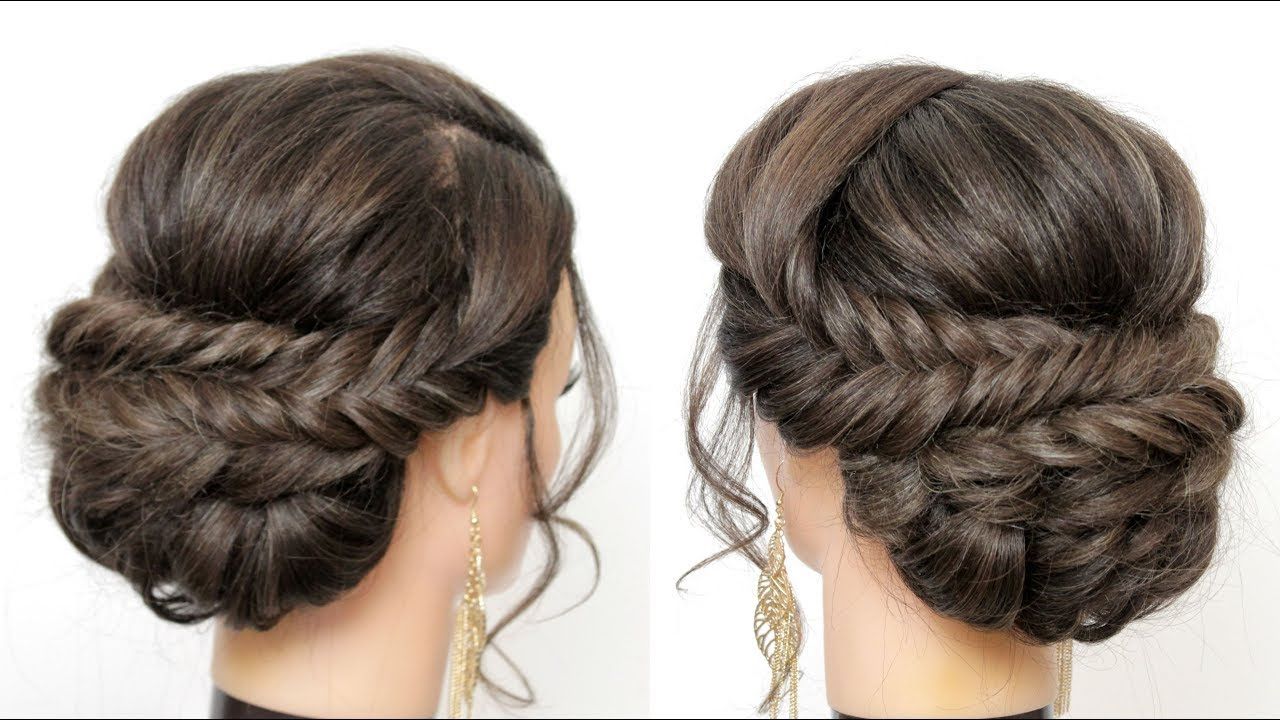 Braided Updo Tutorial. Prom Wedding Hairstyles For Long Hair – Youtube Throughout Braided Updo For Long Hair (Photo 5 of 25)