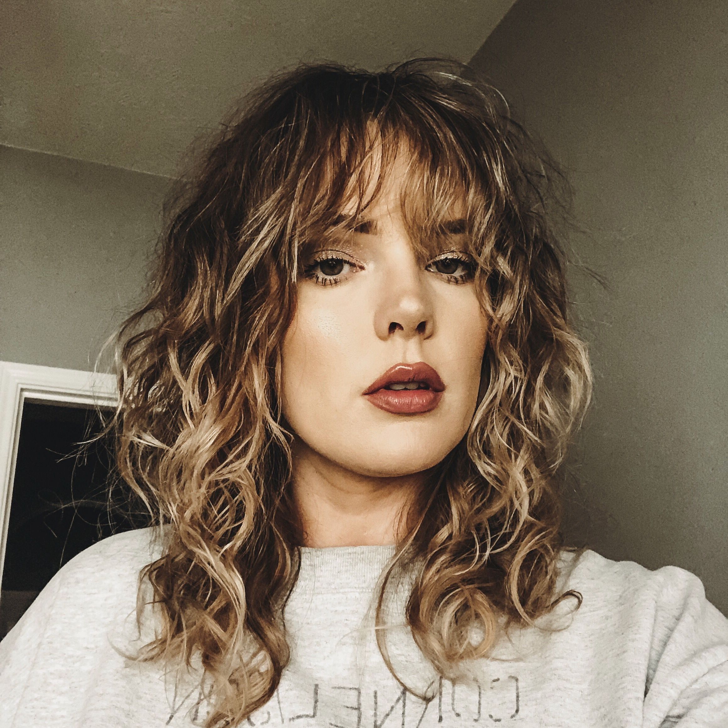 Curly Bangs | Curly Hair With Bangs, Long Hair Styles, Haircuts For Curly  Hair Pertaining To Most Popular Slightly Curly Hair With Bangs (View 13 of 18)