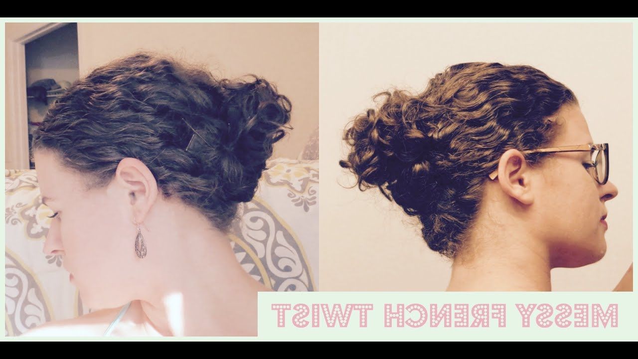 Curly Hair French Twist Updo – Youtube Throughout French Twist For Wavy Locks (View 7 of 25)