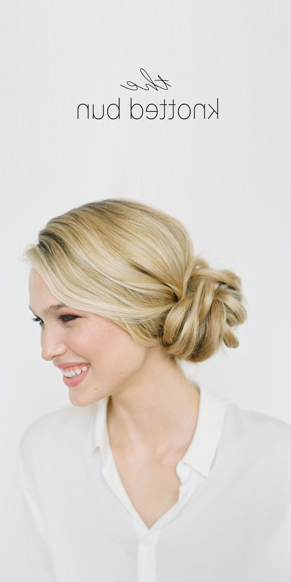 Diy Knotted Bun Wedding Hairstyle | Wedding Hair Updo Ideas | Side Bun  Hairstyles, Diy Wedding Hair, Diy Hairstyles With Regard To Knotted Side Bun Updo (View 4 of 25)