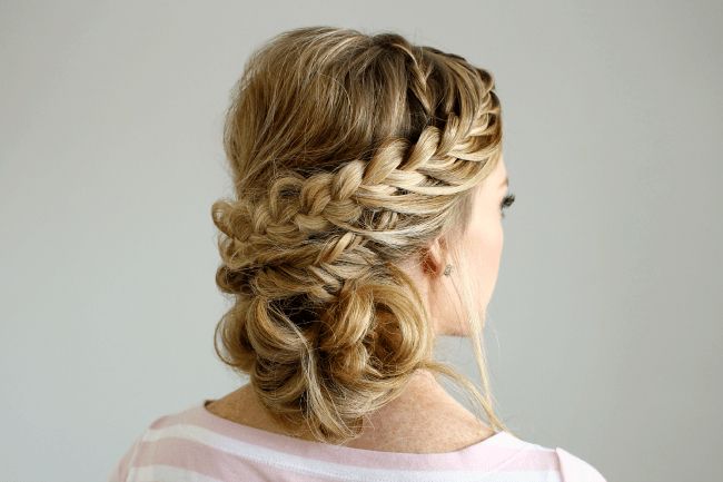Double Braid Textured Updo In Textured Double Wrap Hairstyle (View 1 of 12)