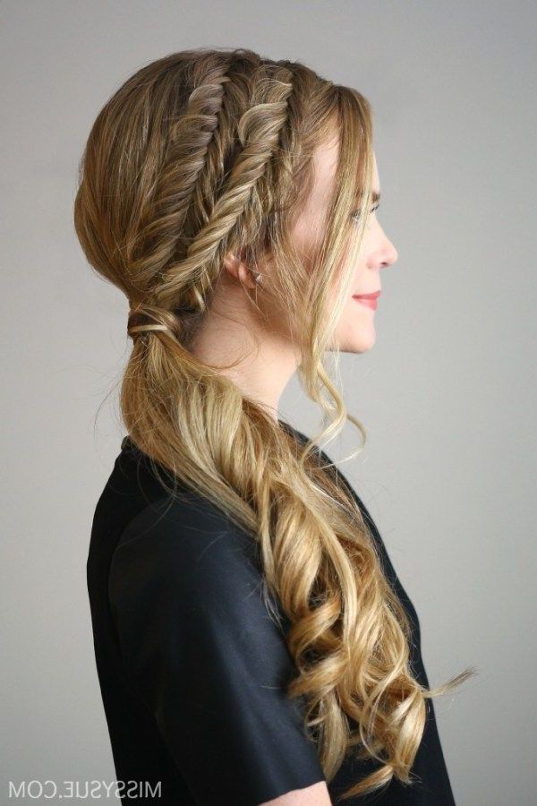 Double Fishtail Side Pony | Missy Sue | Twist Hairstyles, Short Wedding  Hair, Easy Braids Within Side Fishtail Braids For A Low Twist (View 2 of 25)