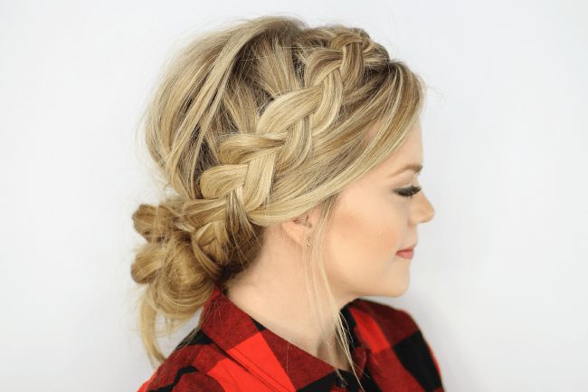 Dutch Braids And Low Messy Bun Within Low Braided Bun With A Side Braid (View 8 of 25)