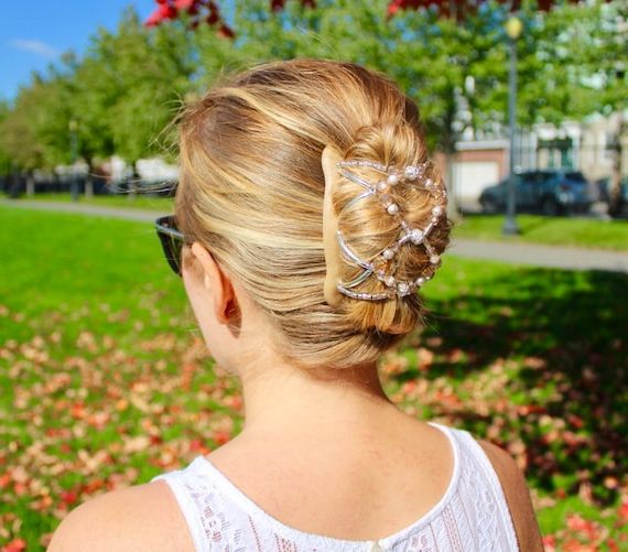 Fancy Comb Hair Accessory Hair Bun Maker French Twist Hair – Etsy Pertaining To Bun Updo With Accessories For Thick Hair (Photo 2 of 25)