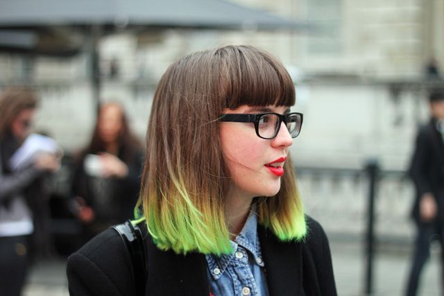 Green Ombre Dip Dyed Hair | Dip Dye Hair, Green Hair Ombre, Hair Inside Most Current Dip Dye Medium Layered Hair With Bangs (View 14 of 18)
