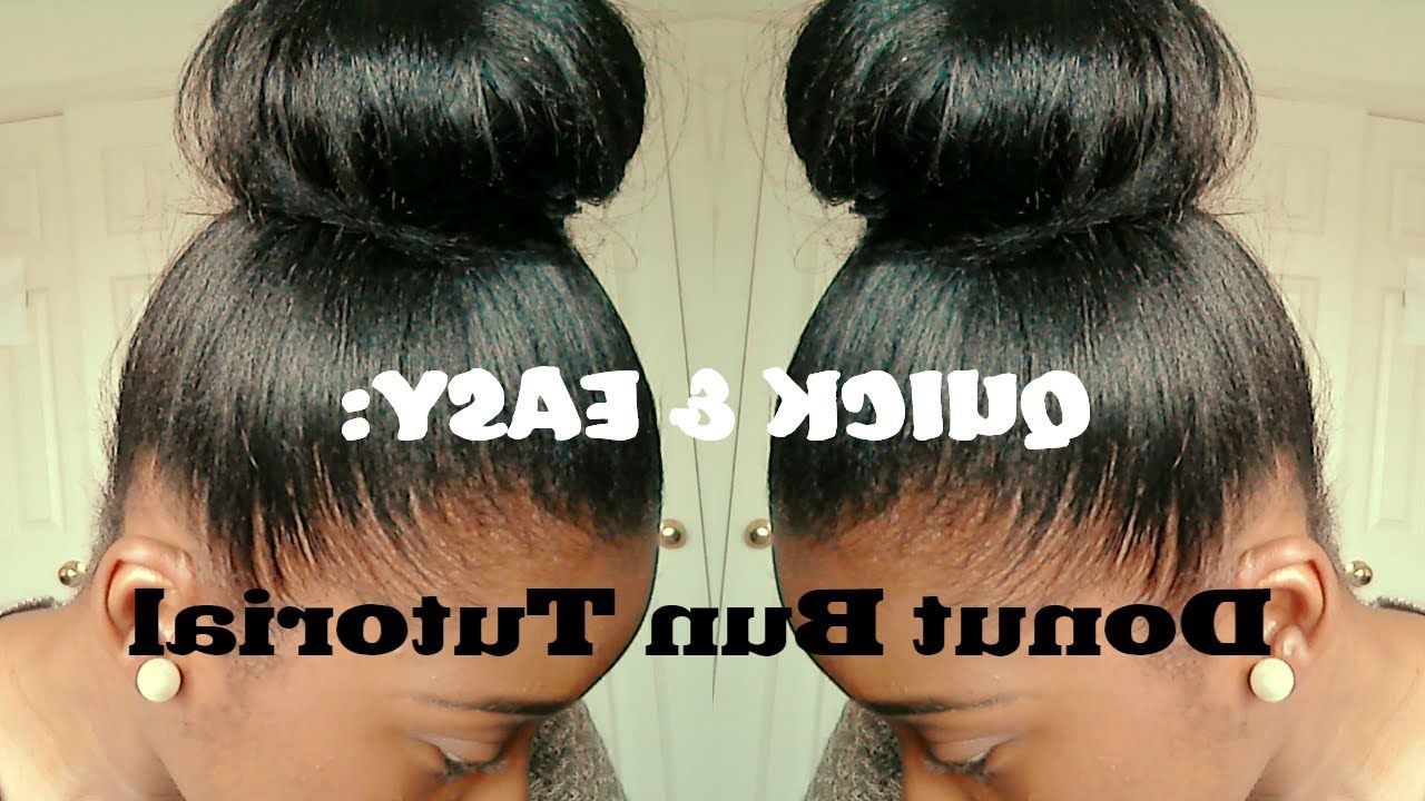 Hair Tutorial| High Bun For Relaxed Hair (quick And Easy) – Youtube For Relaxed Long Hair Bun (View 2 of 25)