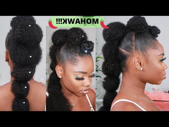 Hairstyle For Natural Hair | Spicy Mohawk Ponytail | Betterlength – Youtube Regarding Twisted Mohawk Like Ponytail (Photo 13 of 25)