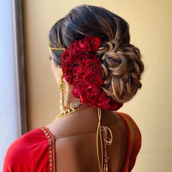 Hairstyle Ideas For The Brides Who Love Wearing Roses | Threads – Werindia Inside Bridal Flower Hairstyle (View 18 of 25)