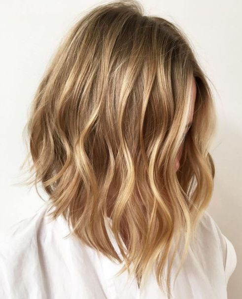 Honey Blonde Choppy Lob | Hair Color Balayage, Blonde Balayage, Subtle  Blonde Highlights For Lob Hairstyle With Warm Highlights (View 8 of 25)