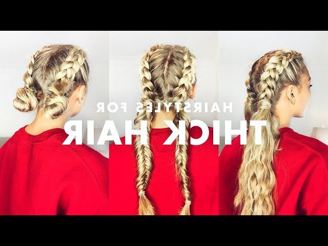 How To Deal With Thick Hair: Three Easy Hairstyles – Youtube In Updo For Long Thick Hair (View 14 of 25)