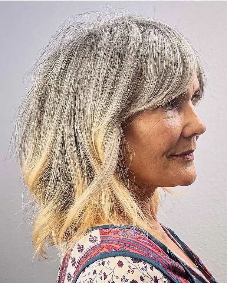 Medium Length Bangs Hairstyles For Women Over 60: Bob And Shag With Regard To Best And Newest Shaggy Mid Length Hair With Massive Bangs (View 18 of 18)
