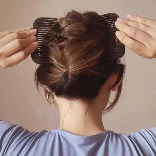 New Elastic Force Double Row Hair Comb For Women Long Thick Hair Updo  Headband Vintage Insert Hair Comb Fashion Hair Accessories – Aliexpress In Bun Updo With Accessories For Thick Hair (Photo 25 of 25)
